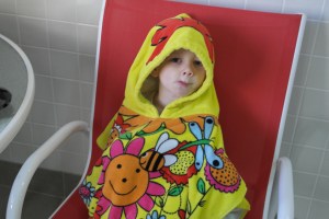 Funny faces in my towel